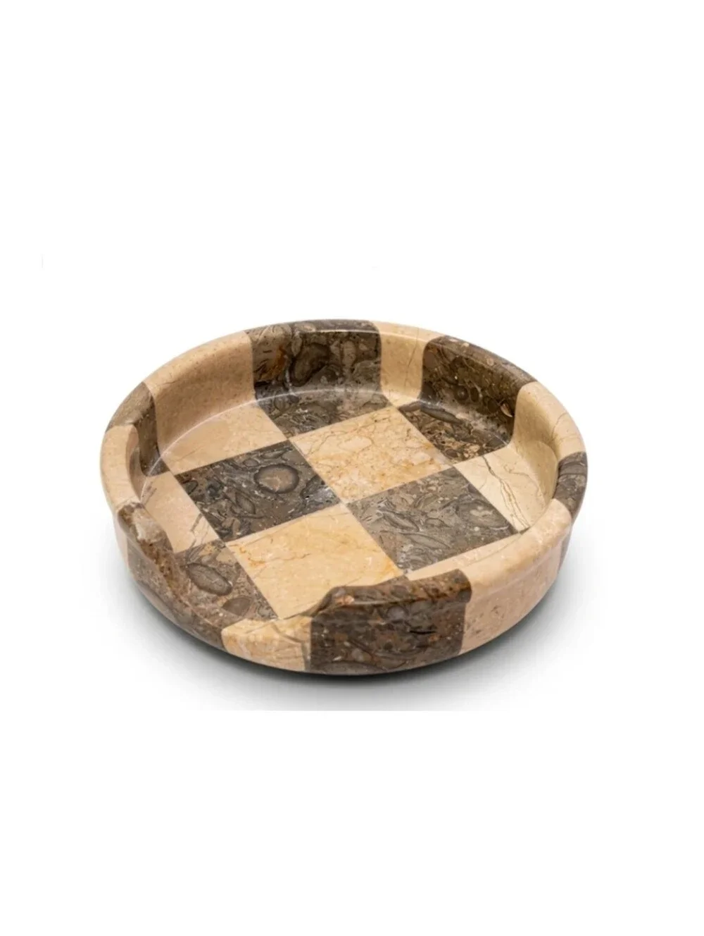 NWT Verona Oceanic Checker Marble Spoon Rest For Kitchen In Beige/Brown